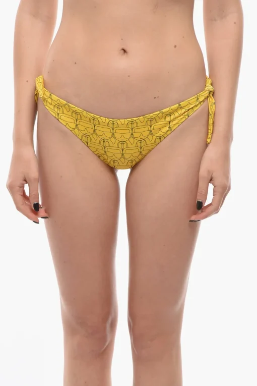 Discount Slip Bikini con Stampa Iconica All Over e Lacci da Annodare Donna Costumi Da Bagno