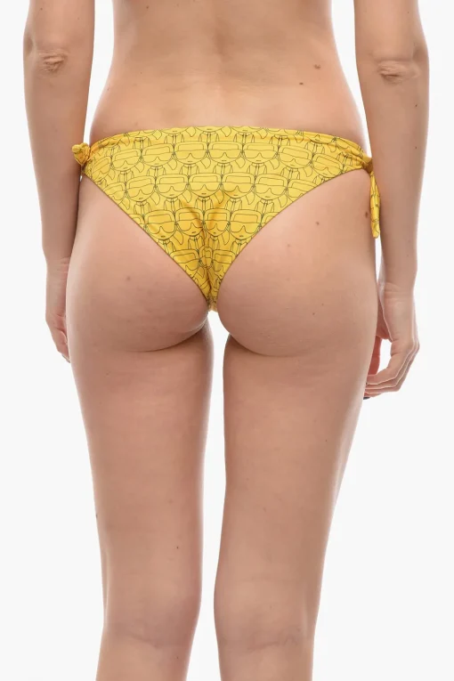 Discount Slip Bikini con Stampa Iconica All Over e Lacci da Annodare Donna Costumi Da Bagno