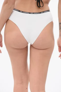 Slip Bikini in Tinta Unita con Banda Logata a Contrasto>Karl Lagerfeld Discount