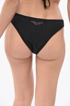 Discount Slip Bikini in Tinta Unita con Dettaglio a Contrasto Donna Costumi Da Bagno