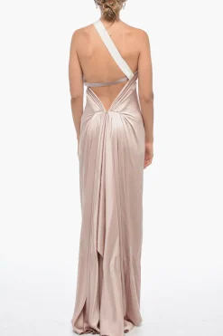 Online Slip Dress FLUID in Satin di Seta con Spalline Tape Donna Vestiti