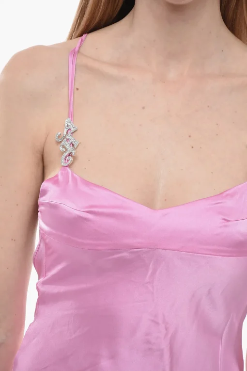 Slip Dress in Seta con Dettaglio in Pizzo>Adriana Hot Couture Best
