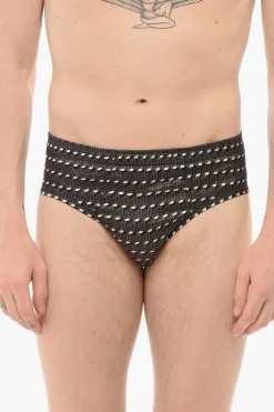 Slip In Seta Con Stampa Logo Allover>Dsquared2 Discount