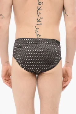 Slip In Seta Con Stampa Logo Allover>Dsquared2 Discount