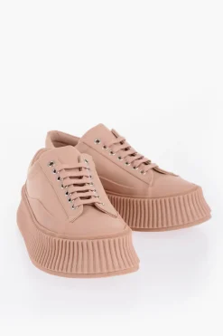 Sneakers Allacciate in Canvas con Suola Chunky>Jil Sander Hot