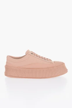 Sneakers Allacciate in Canvas con Suola Chunky></noscript>Jil Sander Hot