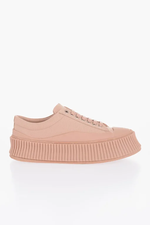 Sneakers Allacciate in Canvas con Suola Chunky>Jil Sander Hot