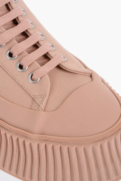 Sneakers Allacciate in Canvas con Suola Chunky>Jil Sander Hot