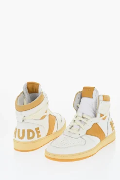 Clearance Sneakers Alte in Pelle con Logo in Suede Uomo Sneaker