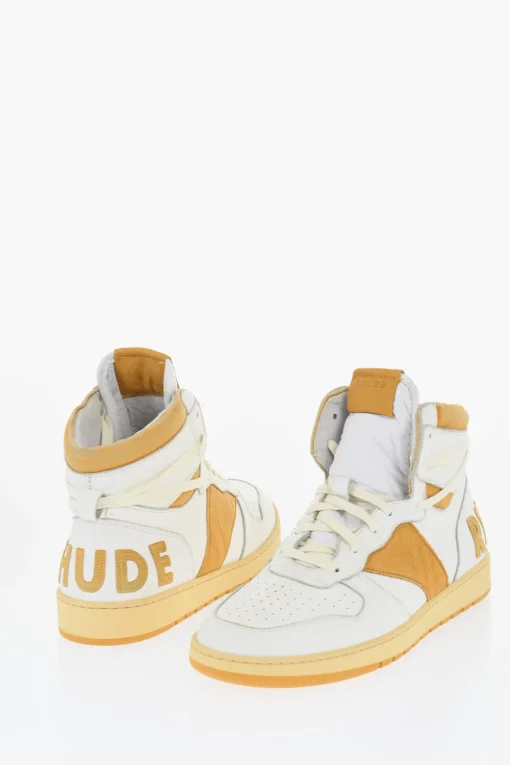 Clearance Sneakers Alte in Pelle con Logo in Suede Uomo Sneaker