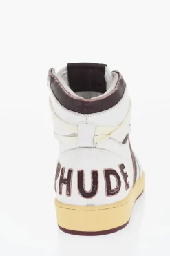 New Sneakers Alte In Pelle con Logo a Toppa Uomo Sneaker