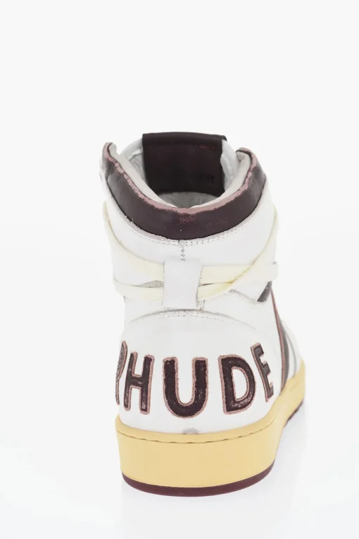 New Sneakers Alte In Pelle con Logo a Toppa Uomo Sneaker