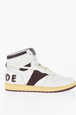 New Sneakers Alte In Pelle con Logo a Toppa Uomo Sneaker