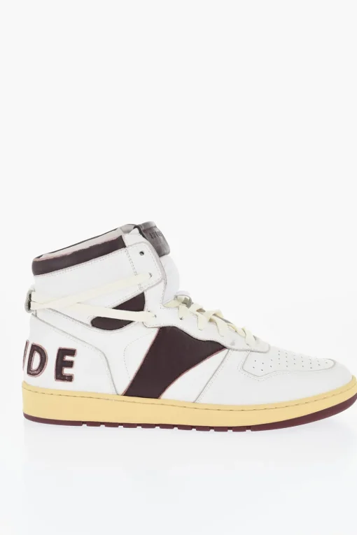 New Sneakers Alte In Pelle con Logo a Toppa Uomo Sneaker