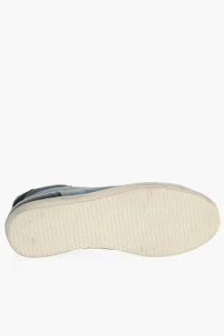 Clearance Sneakers Alte in Pelle e Suede con Lacci a Contrasto Uomo Sneaker