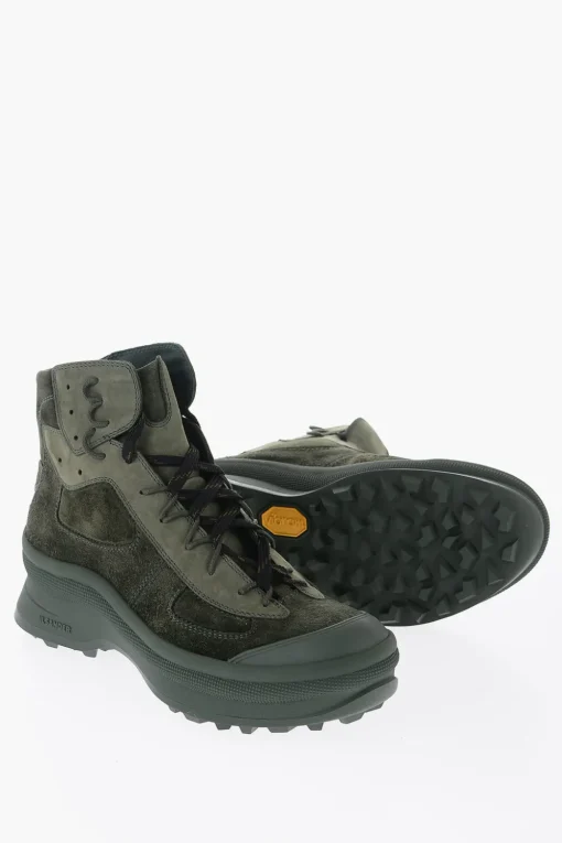 Discount Sneakers Alte In Pelle Scamosciata Con Suola In Vibram Uomo Sneaker