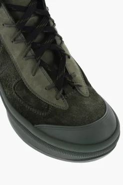 Discount Sneakers Alte In Pelle Scamosciata Con Suola In Vibram Uomo Sneaker