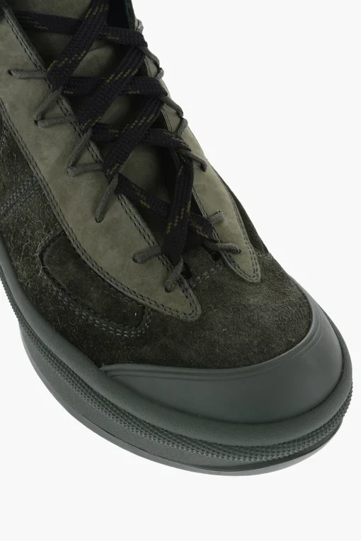 Discount Sneakers Alte In Pelle Scamosciata Con Suola In Vibram Uomo Sneaker