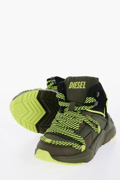 Hot Sneakers Alte S-MILLENIUM in Tessuto con Lacci Fluo Bambino Scarpe|Scarpe
