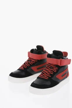 Outlet Sneakers Alte S-UKIYO in Pelle con Dettagli a Contrasto Bambino Scarpe|Scarpe
