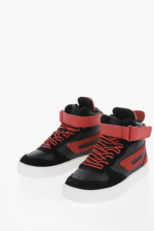 Outlet Sneakers Alte S-UKIYO in Pelle con Dettagli a Contrasto Bambino Scarpe|Scarpe