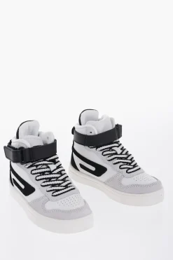 Sneakers Alte S-UKIYO in Pelle con Dettagli in Suede>Diesel Kids Outlet