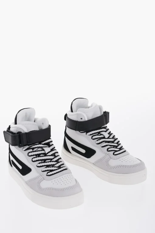 Sneakers Alte S-UKIYO in Pelle con Dettagli in Suede>Diesel Kids Outlet
