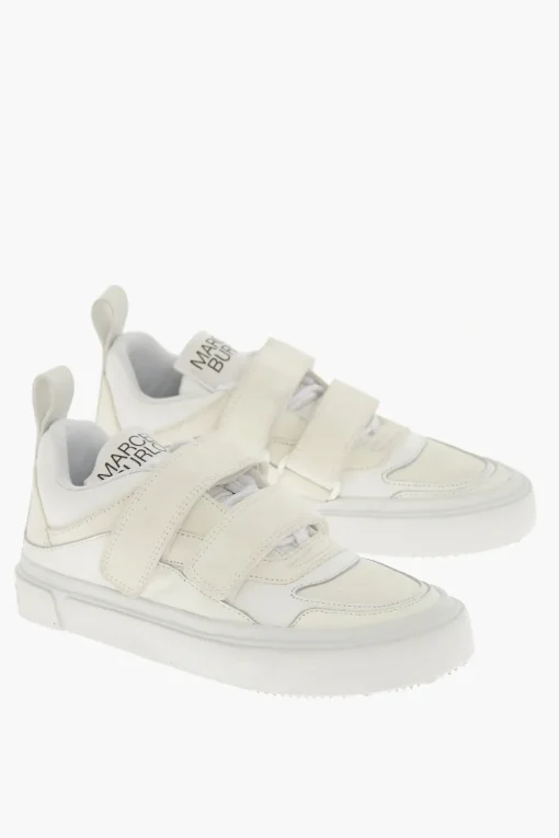 Sneakers Basse in Camoscio con Chiusura in Velcro>Marcelo Burlon Fashion