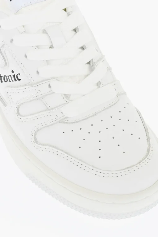 Sneakers Basse in Pelle a Tinta Unita con Logo a Contrasto>Etonic Clearance