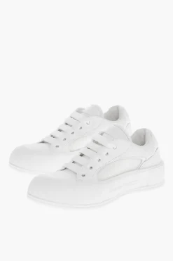 Clearance Sneakers Basse in Pelle con Inserti in Canvas Donna Sneaker