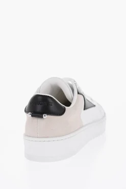 Sneakers basse In Pelle con Dettaglio in Suede e Piercing>Neil Barrett Discount