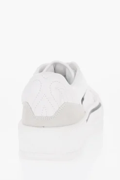 Online Sneakers Basse In Pelle e Canvas a Tinta Unita Uomo Sneaker
