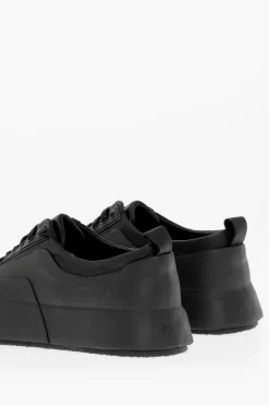 Fashion Sneakers Basse in Pelle e Gomma a Tinta Unita Uomo Sneaker