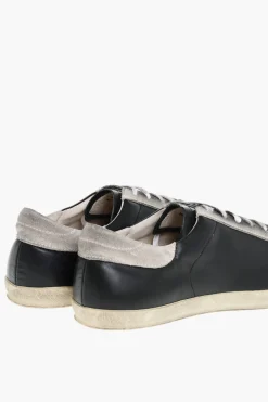 New Sneakers Basse in Pelle Effetto Vintage Uomo Sneaker