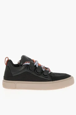 Sneakers Basse TICINELLA in Pelle e Tessuto con Maxi Lacci></noscript>Marcelo Burlon Online