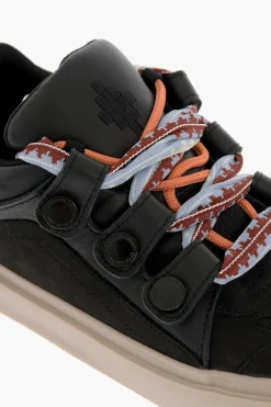 Sneakers Basse TICINELLA in Pelle e Tessuto con Maxi Lacci></noscript>Marcelo Burlon Online