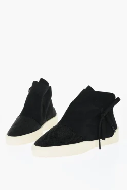 Fashion Sneakers High-Top In Pelle Con Dettagli In Perline Uomo Sneaker