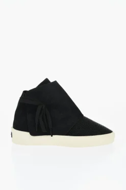 Fashion Sneakers High-Top In Pelle Con Dettagli In Perline Uomo Sneaker