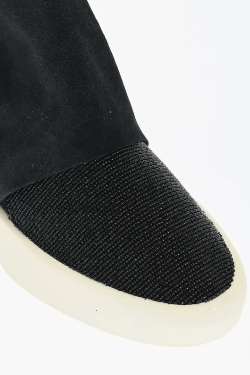 Fashion Sneakers High-Top In Pelle Con Dettagli In Perline Uomo Sneaker