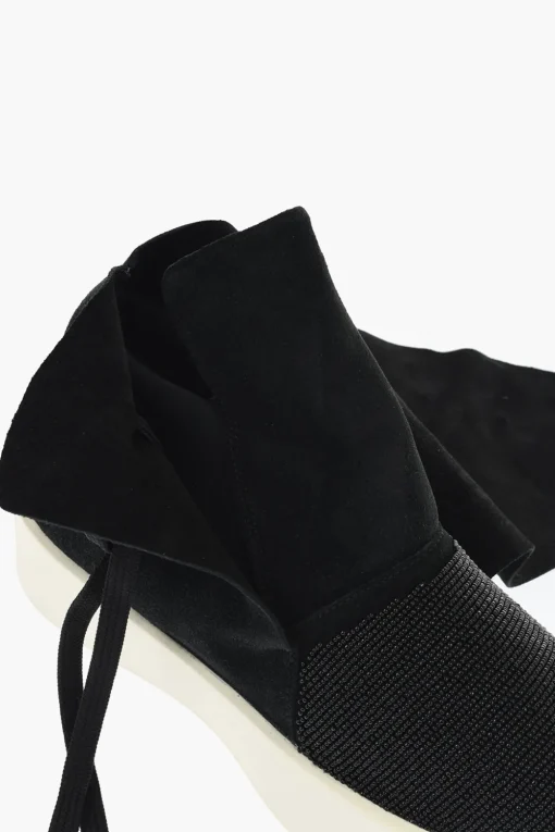 Fashion Sneakers High-Top In Pelle Con Dettagli In Perline Uomo Sneaker
