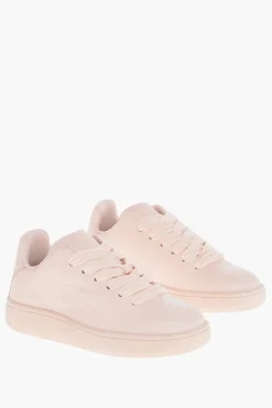 Sneakers in Pelle con Maxi Lacci e Suola Logata>Burberry Outlet