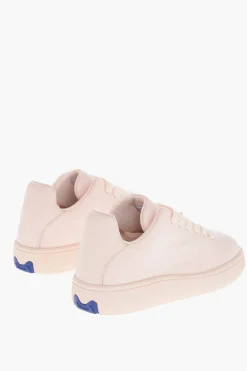 Sneakers in Pelle con Maxi Lacci e Suola Logata>Burberry Outlet