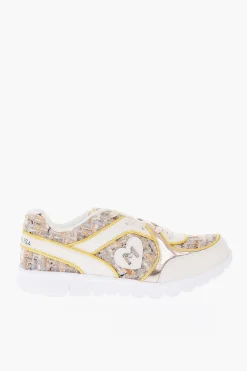 sneakers in pelle e tessuto con suola track in gomma></noscript>Monnalisa Hot