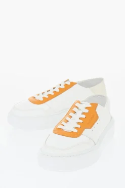 Hot Sneakers in Pelle Martellata con Design Bicolore Donna Sneaker
