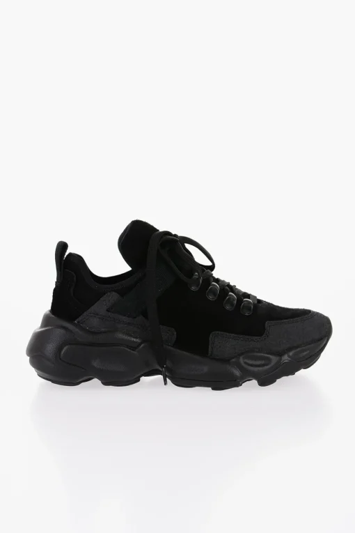 Fashion Sneakers in Suede HAIRY con Suola Chunky Donna Sneaker