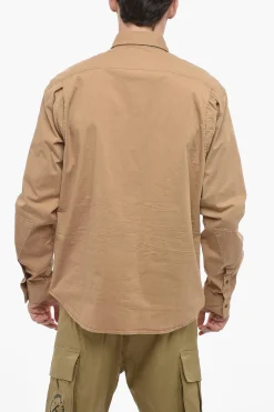Discount Sovracamicia in Cotone con Logo Ricamato Uomo Camicie