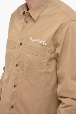 Discount Sovracamicia in Cotone con Logo Ricamato Uomo Camicie