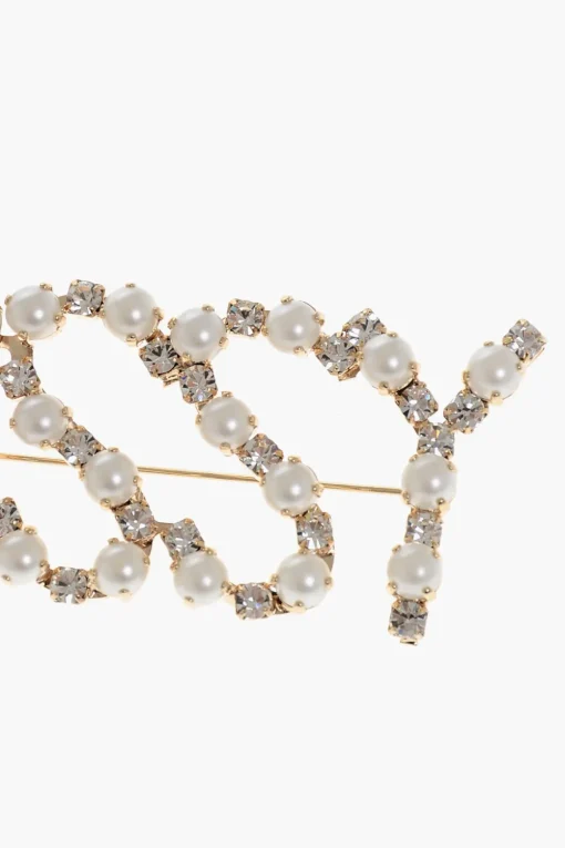 Clearance Spilla Effetto Dorata con Gioielli e Perline Donna Gioielli
