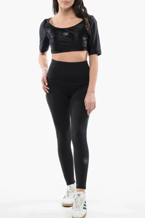 New STELLA McCARTNEY Leggings in Tessuto Stretch a Vita Alta Donna Pantaloni