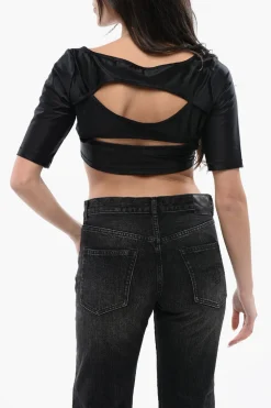 Online STELLA MCCARTNEY Top Crop con Logo a Contrasto Donna T-Shirts E Tops